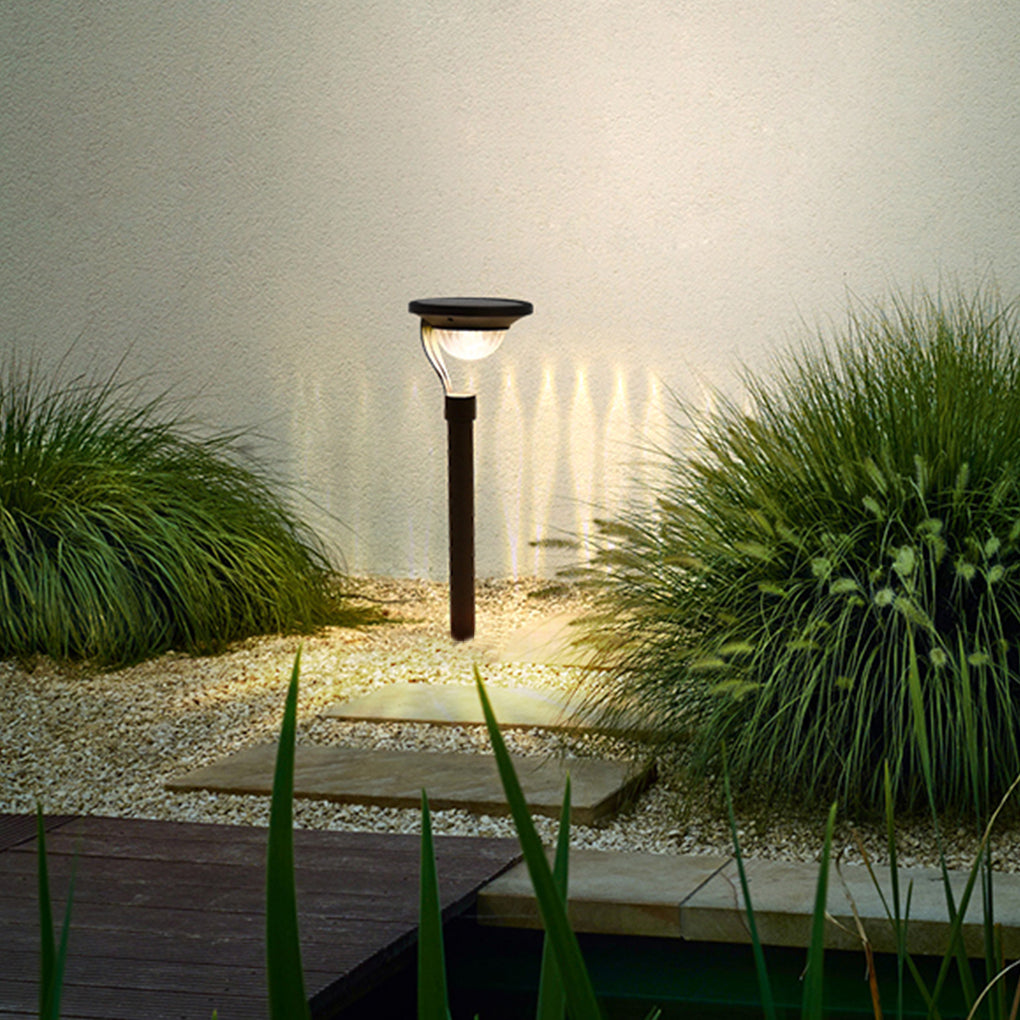 Myrtle Conical Floating Top Solar Steel Outdoor Pathway Lamp