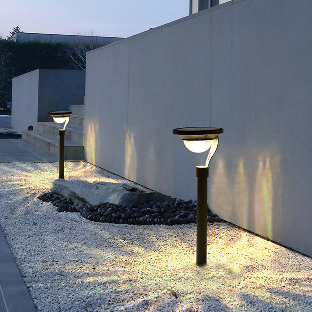 Myrtle Conical Floating Top Solar Steel Outdoor Pathway Lamp