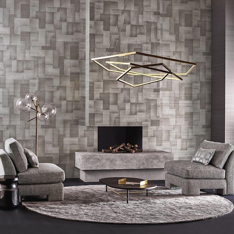 Arisha Minimalist Geomatic Metal Pendant Light, Gold, DIY - Neutral Decor