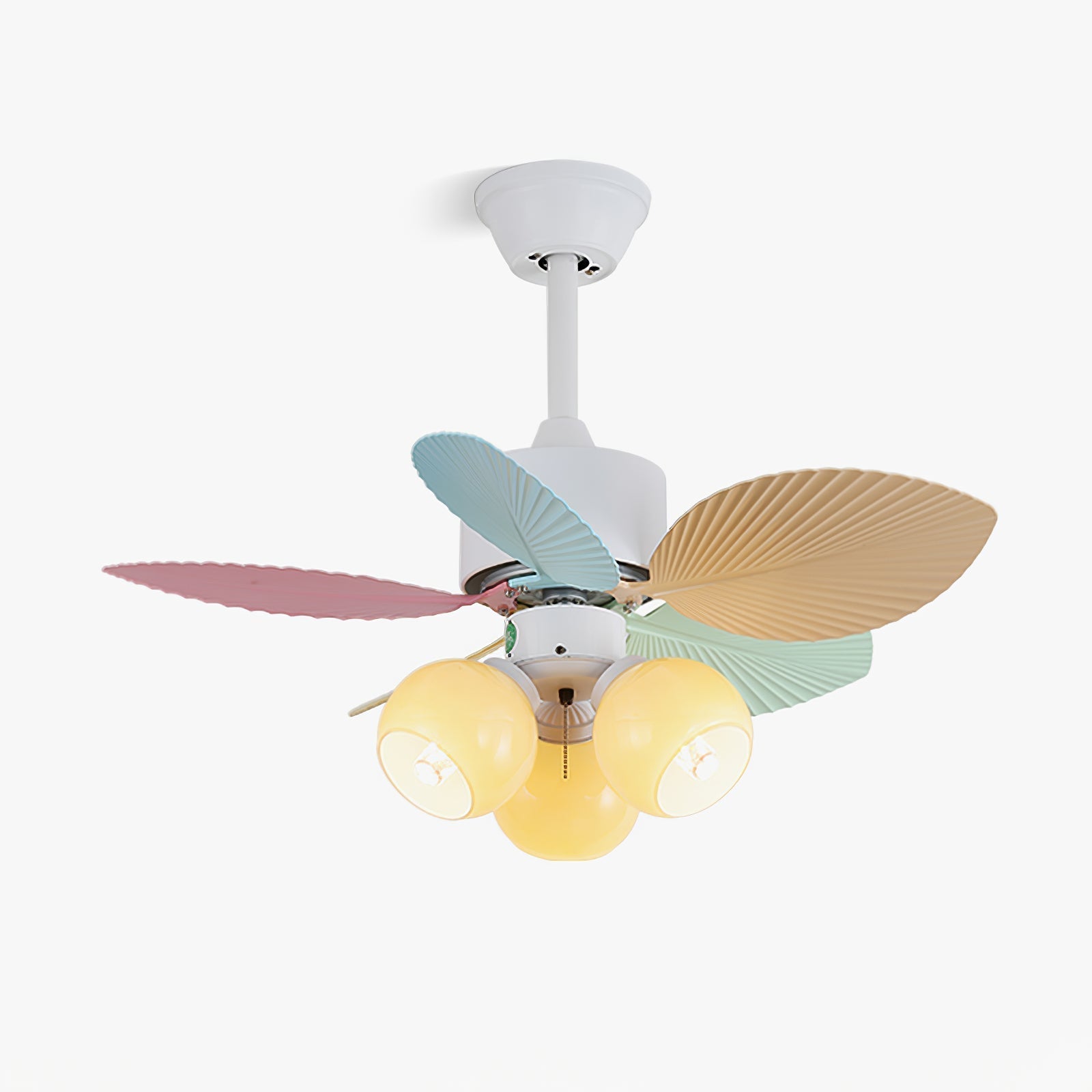 Liora Colorful Glass Ceiling Fan Light-Neutral Decor