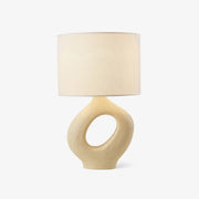 Lumestic Sculptural Resin Fabric Table Lamp-Neutral Decor