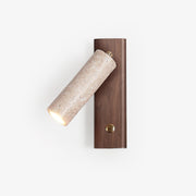 Ewan Cylindrical Travertine Wall Light SpotLight-Neutral Decor