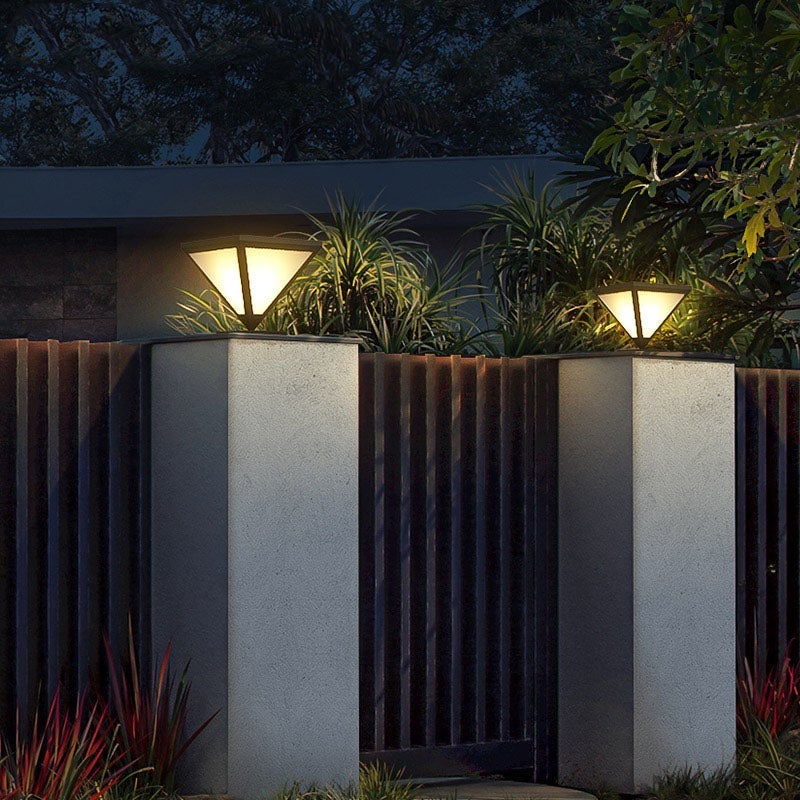 Kyla Powered Geometric LED Solar Steel Outdoor Lamp