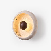 Odenis Orb-Shaped Travertine Wall Light-Neutral Decor