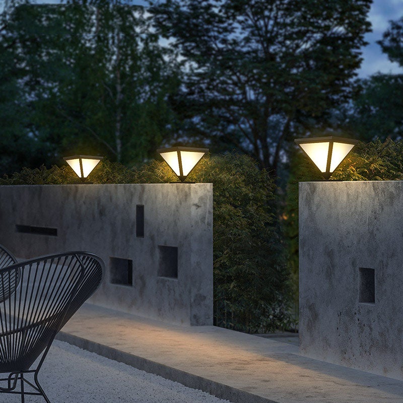 Kyla Powered Geometric LED Solar Steel Outdoor Lamp