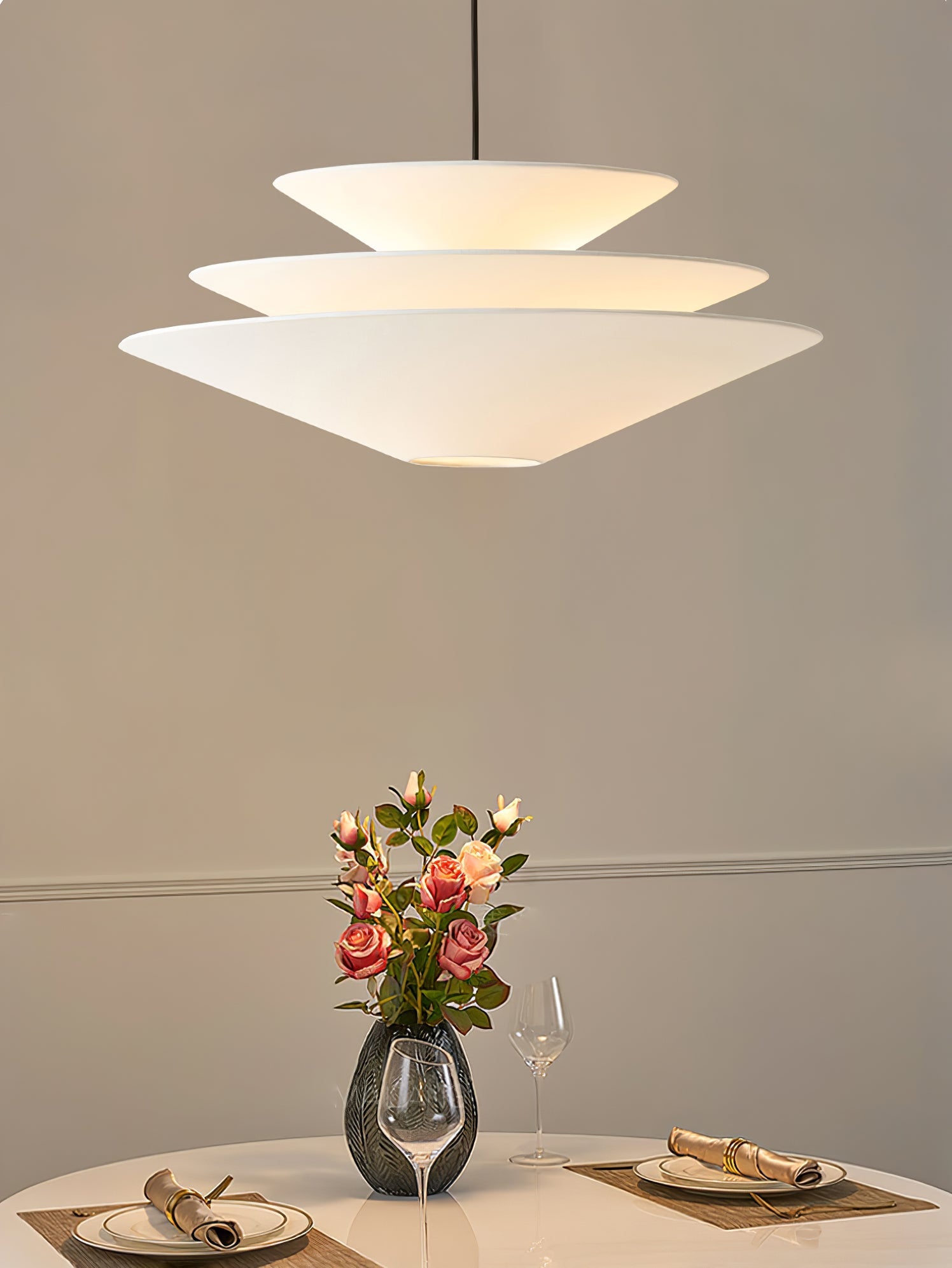 Triara Minimalist Layered Pendant Light-Neutral Decor