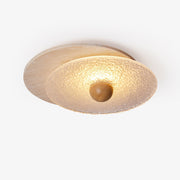 Elara Circular Travertine Ceiling Light-Neutral Decor