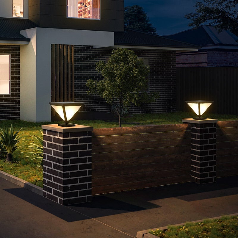 Kyla Powered Geometric LED Solar Steel Outdoor Lamp