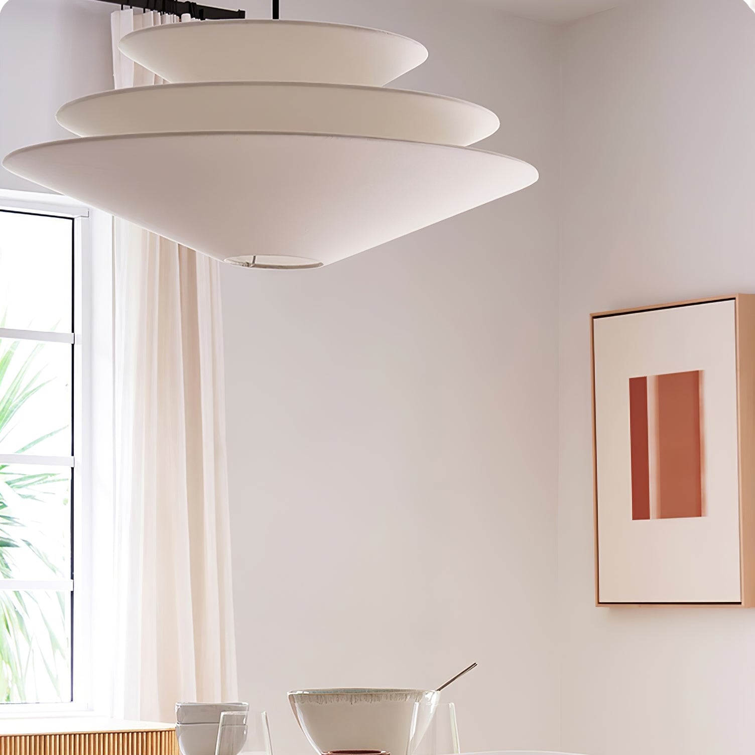 Triara Minimalist Layered Pendant Light-Neutral Decor