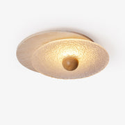 Orlora Circular Travertine Ceiling Light-Neutral Decor