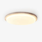 Dalvor Smooth-Rim Travertine Ceiling Light-Neutral Decor