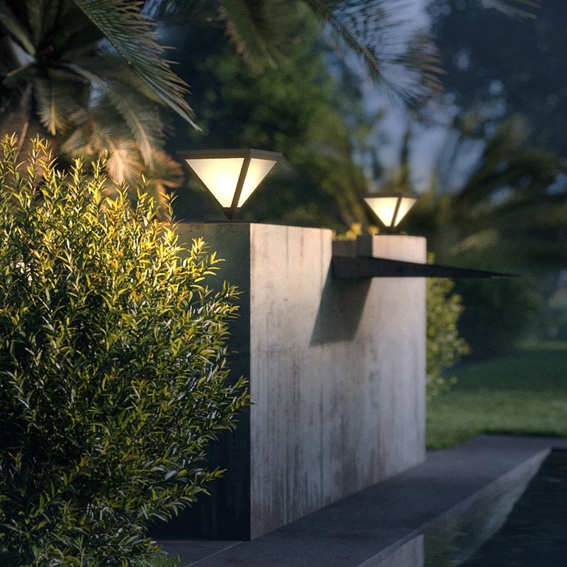 Kyla Powered Geometric LED Solar Steel Outdoor Lamp