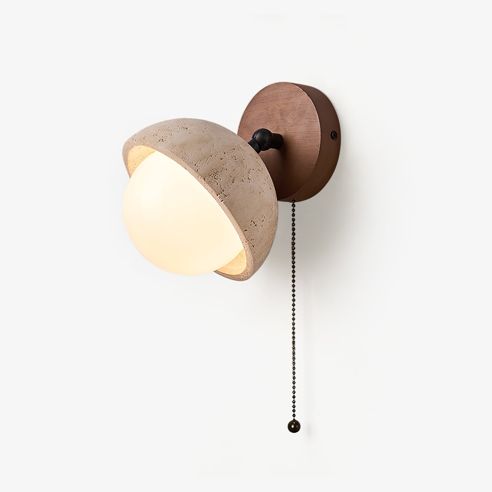 Cavix Arc-Shaped Travertine Wall Light-Neutral Decor