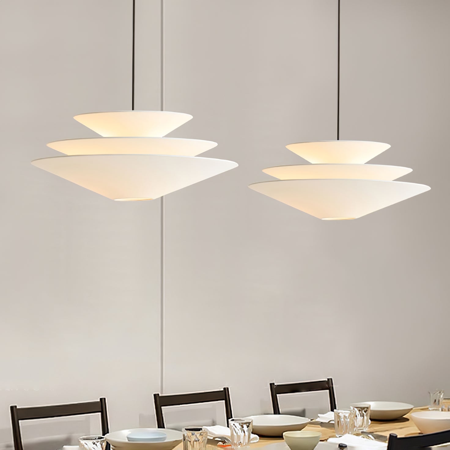 Triara Minimalist Layered Pendant Light-Neutral Decor