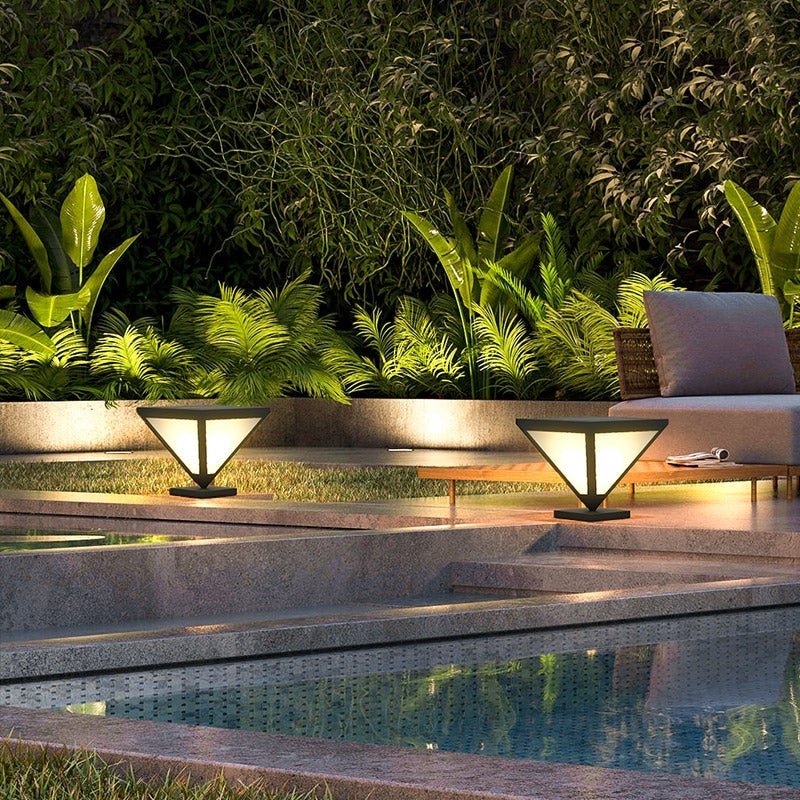 Kyla Powered Geometric LED Solar Steel Outdoor Lamp