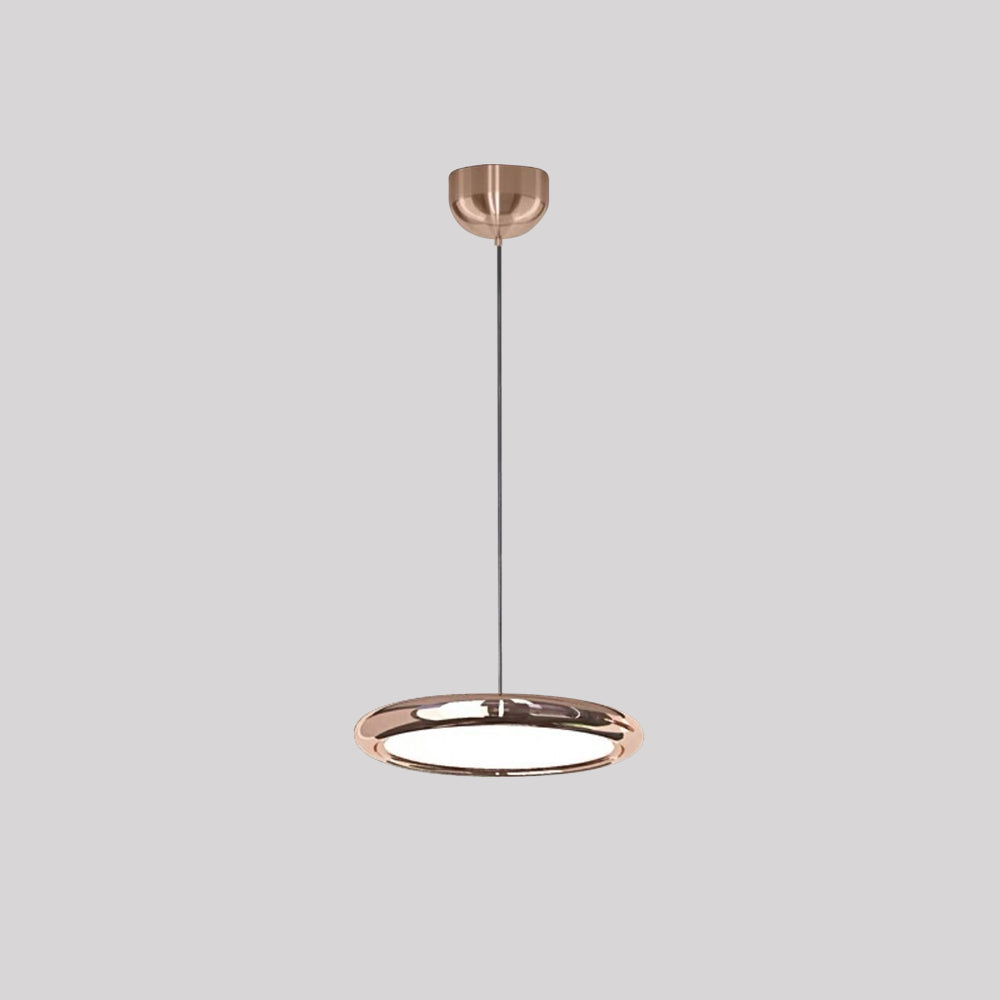Arisha Minimalist Circular Metal Pendant Light,Silver/Gold/Rose Gold - Neutral Decor