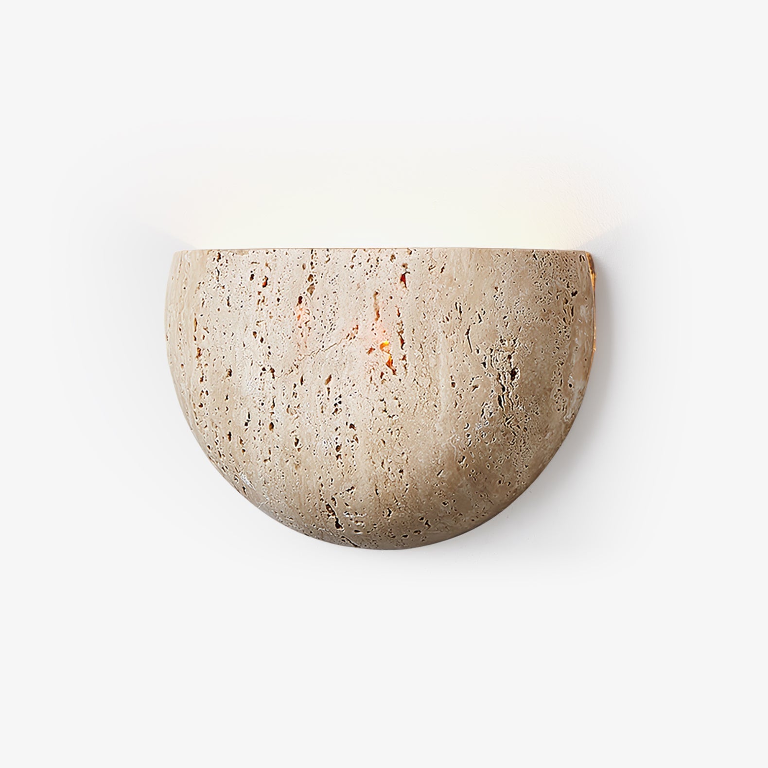 Armarel Half Moon Travertine Wall Light-Neutral Decor