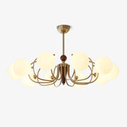 Orvynia Elegance Classic Grove Wood Glass Chandelier-Neutral Decor