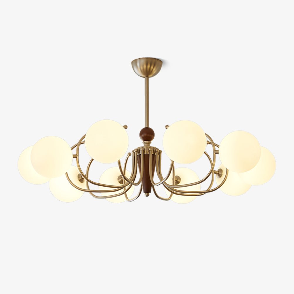 Orvynia Elegance Classic Grove Wood Glass Chandelier-Neutral Decor