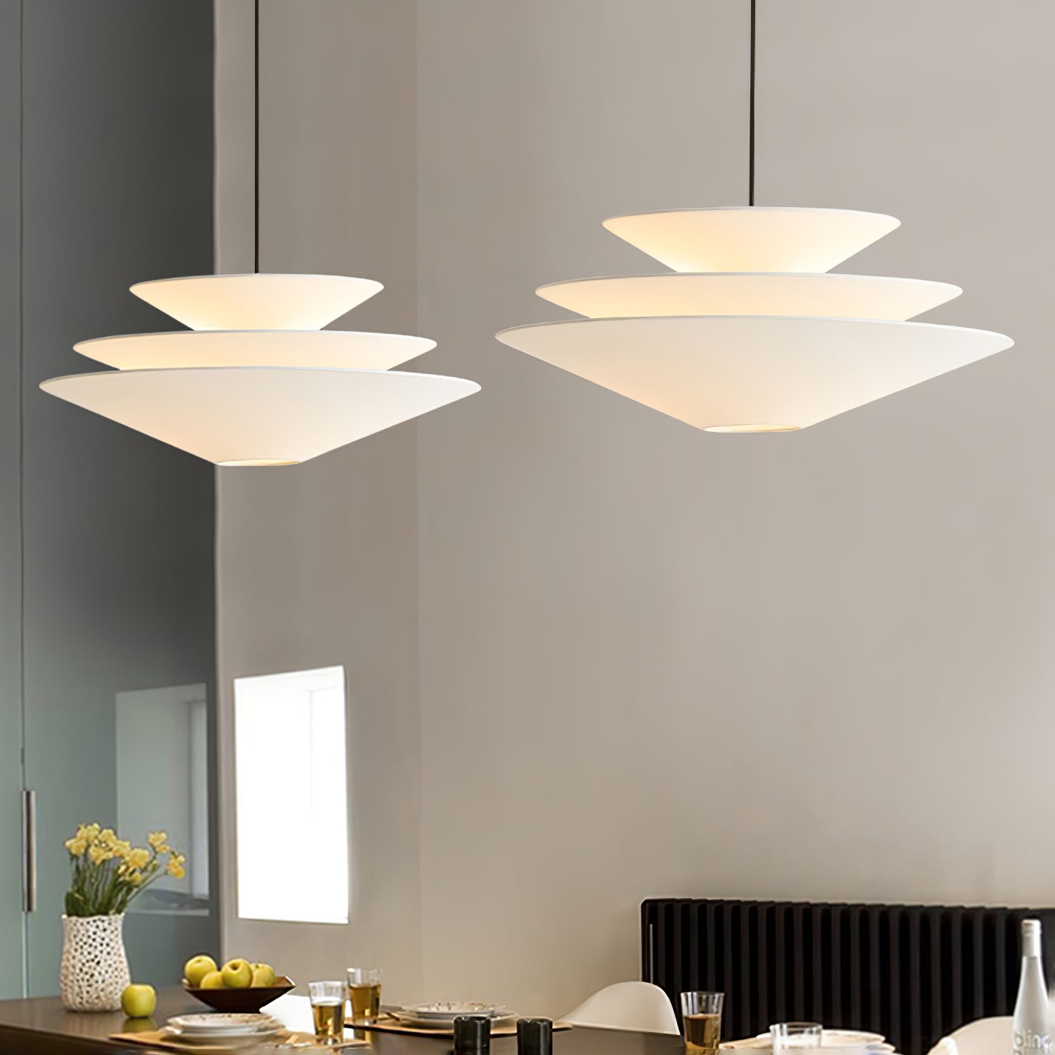 Triara Minimalist Layered Pendant Light-Neutral Decor