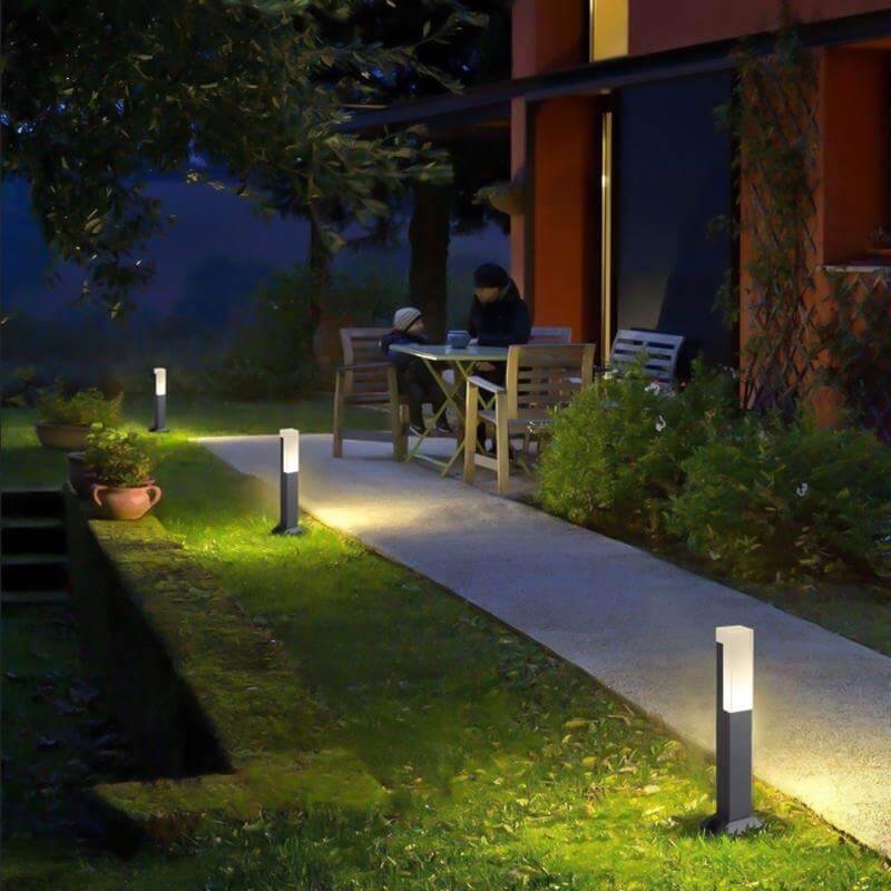 Brina Sleek Cuboid Bollard Waterproof Outdoor Lights
