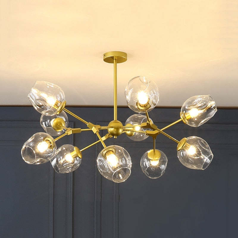 Valentina Modern Bubble Metal Pendant Light, Black/Gold - Neutral Decor