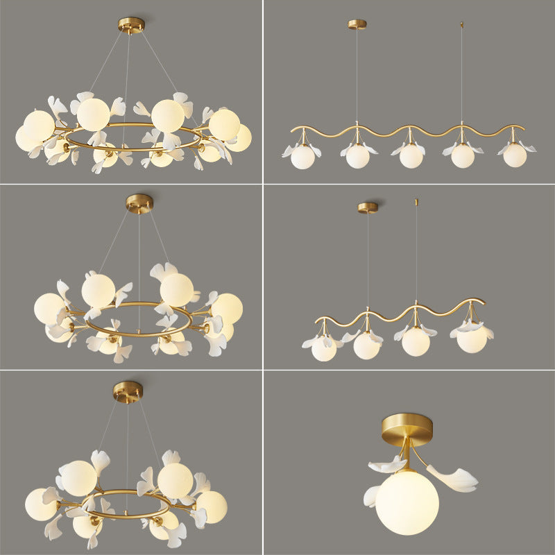 Olivia Luxury Minimalist Chandelier Creative Leaf Glass Living Room - Neutral Decor