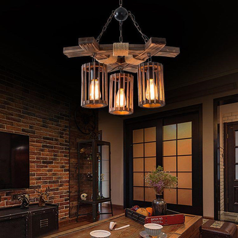 Epoch Retro LED Chandelier Wood Restaurant/Living Room/Bar - Neutral Decor