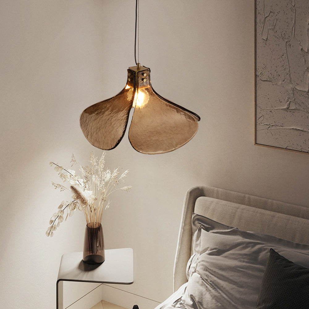 Arisha Handmade Retro Glass Pendant Light, Four-leaf Flower - Neutral Decor