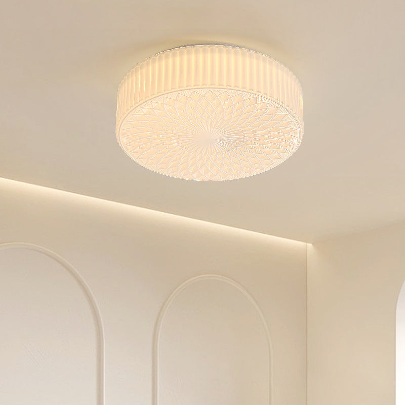 Valentina Modern Cream LED Flush Mount Ceiling Light Glass Study Bedroom - Neutral Decor