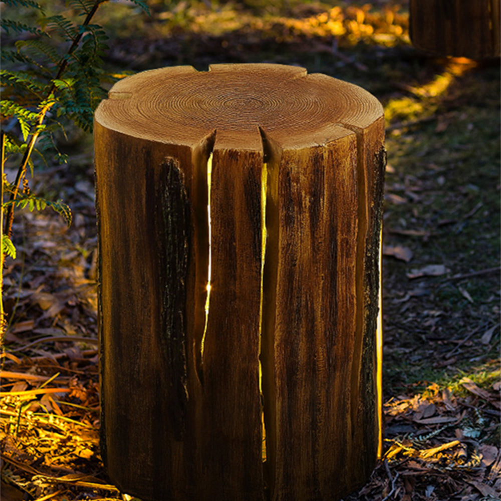 Ray Natural Column Wood Outdoor Floor Lamp Table - Neutral Decor