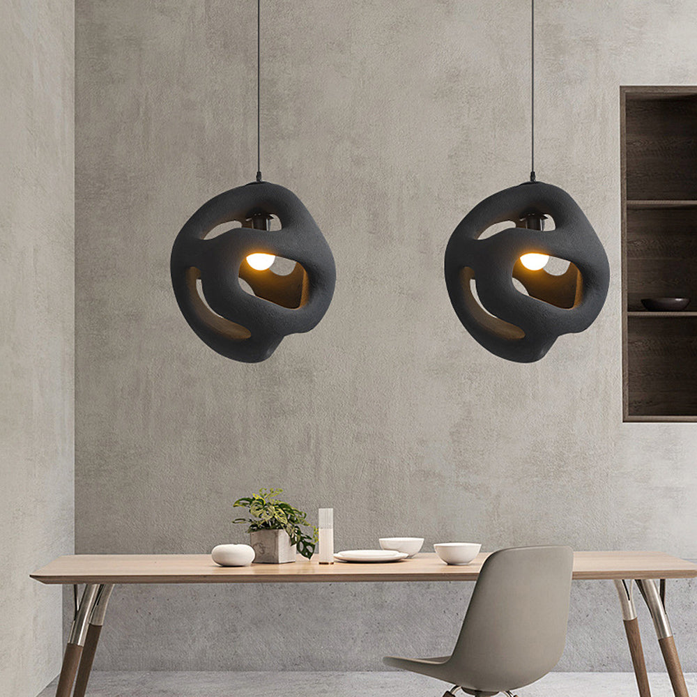 Avi Modern Metal/Resin White/Black Pendant Light - Neutral Decor