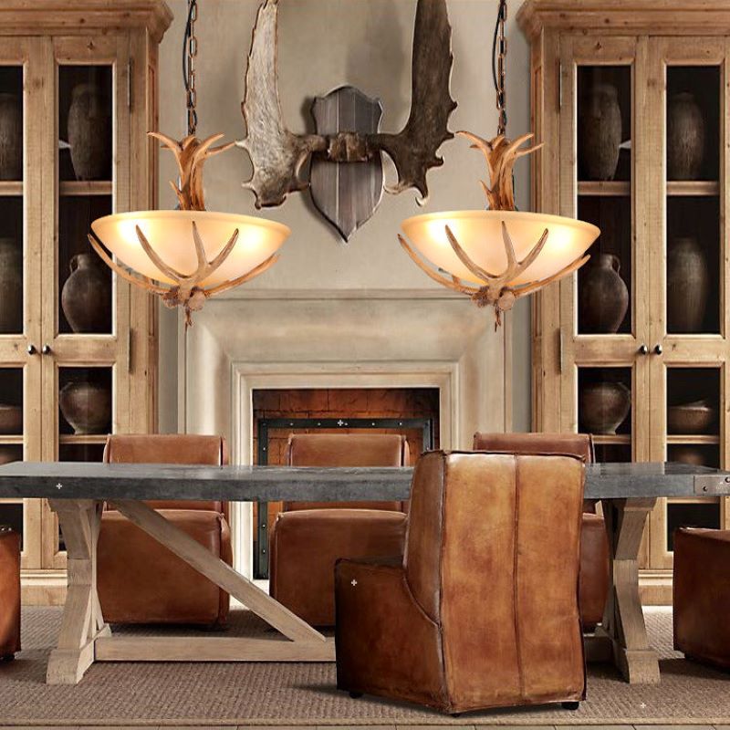 Silva Retro LED Pendant Light Wood Glass Dining Room/Living Room - Neutral Decor