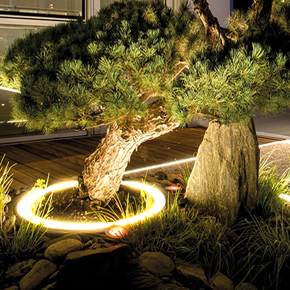 Ray Modern Irregular Metal/Glass Outdoor Ground Light for Trees Black - Neutral Decor