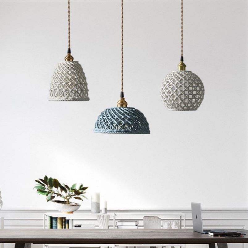 Valentina Modern LED Pendant Light Metal Blue White Bedroom/Kitchen - Neutral Decor
