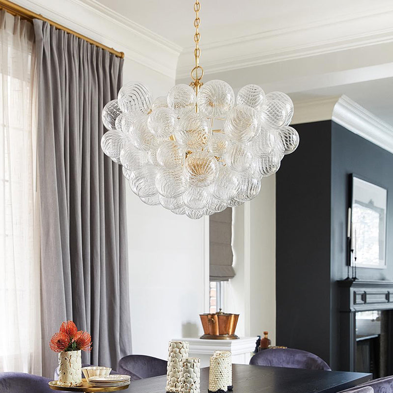 Valentina Luxury Modern LED Bubble Chandelier Glass Living Room - Neutral Decor