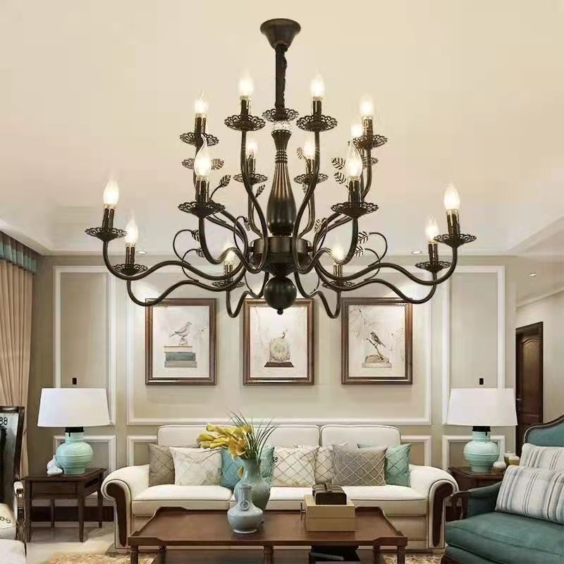 Silva Chandelier Rustic Glass Living Room Bedroom - Neutral Decor
