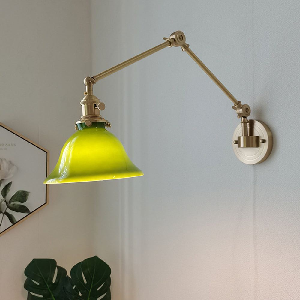 Tiffany Vintage Foldable Wall Lamp, Green/White - Neutral Decor