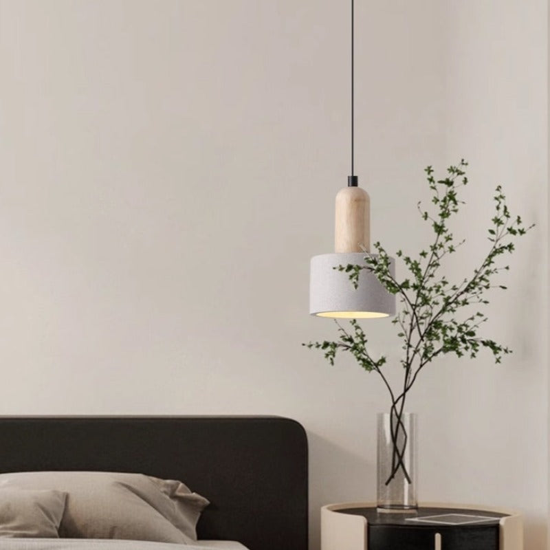 Muto Modern Pendant Light Cement White Bedroom/Kitchen Island - Neutral Decor