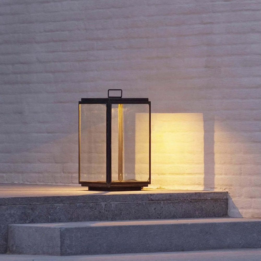Ray Minimalist Cuboid Outdoor Floor Lamp, Hardwired, Black - Neutral Decor