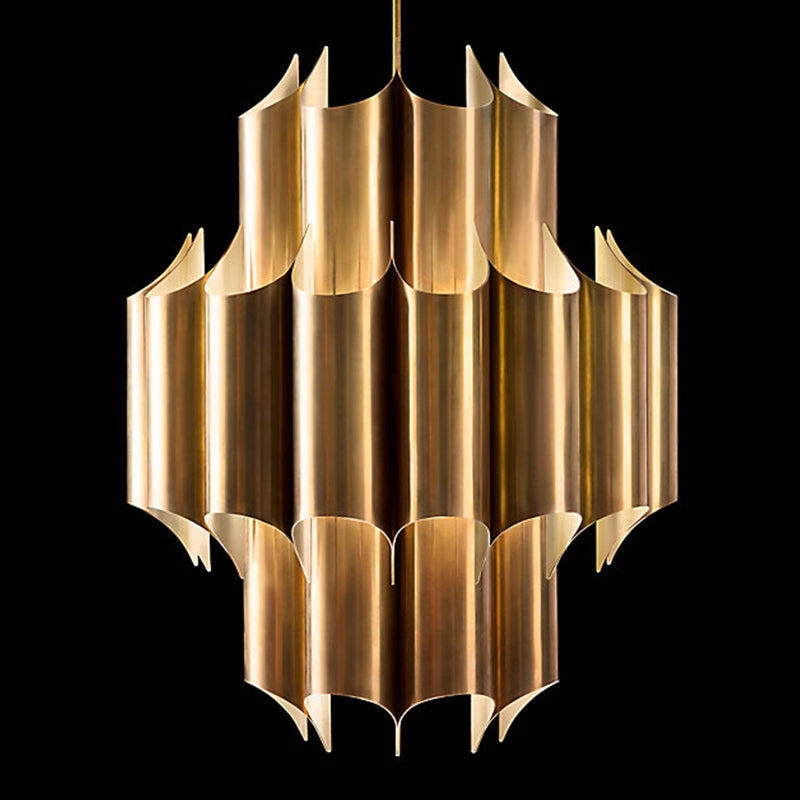 Arisha Simple Retro Creative Chandelier Brass Metal Bedroom - Neutral Decor