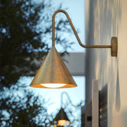 Ray Modern Minimalist Cone Metal Outdoor Waterproof Wall Lamp，Black/Gold - Neutral Decor