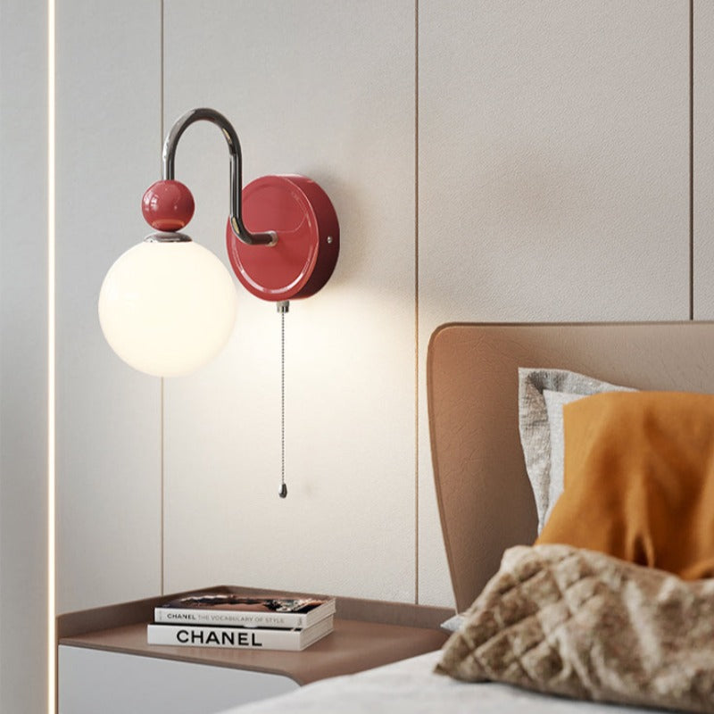 Valentina Modern LED Indoor Wall Lamp Red/Coffee Metal/Glass Bedroom - Neutral Decor