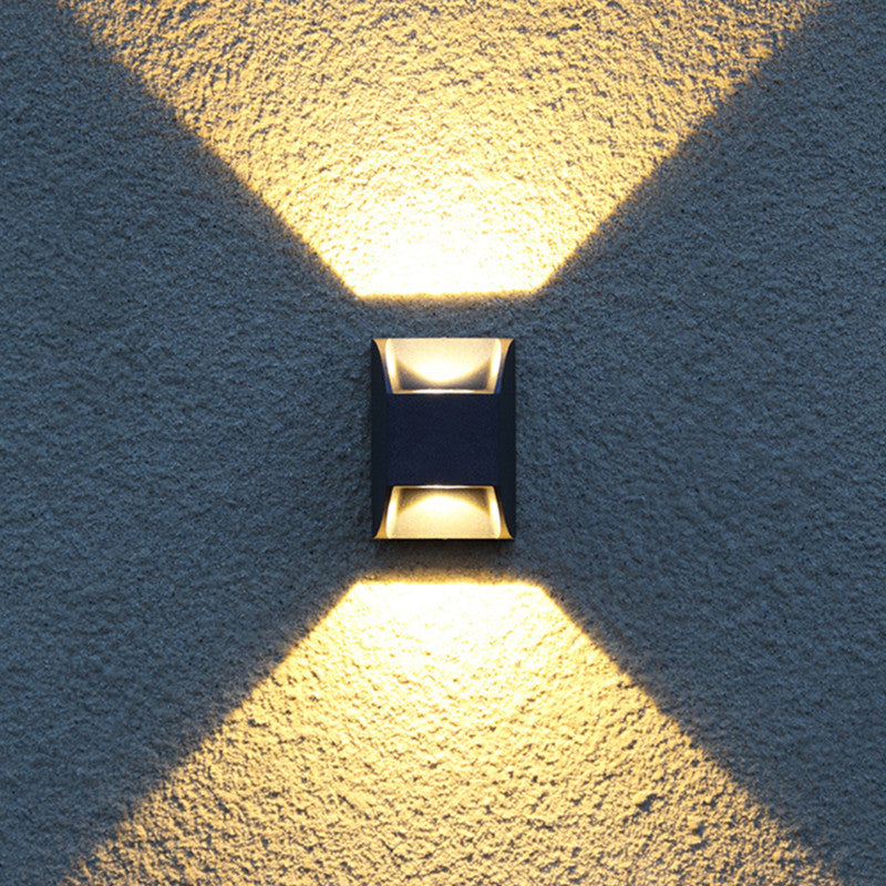 Ray Minimalist Up/Down Metal Outdoor Wall Lamp, Black - Neutral Decor