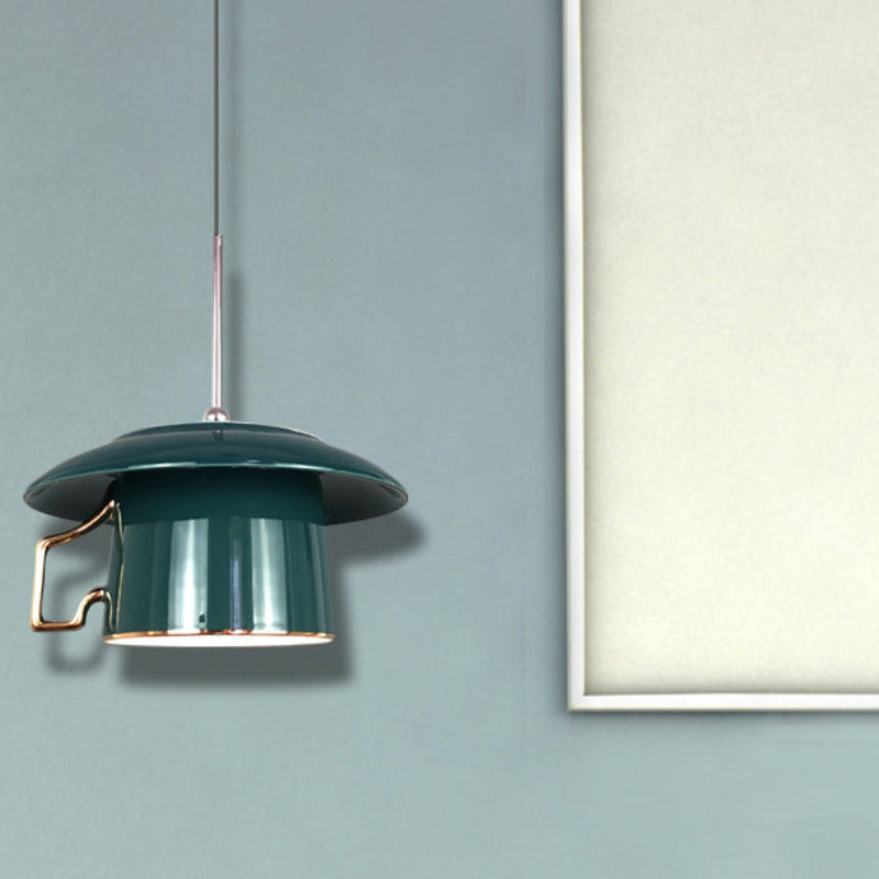 Valentina Square Handle Cup Ceramic LED Pendant Light Living Room - Neutral Decor