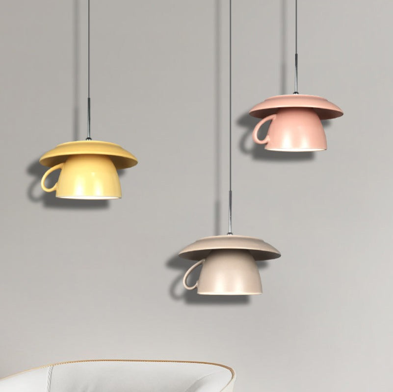 Valentina Pop Art Cup Ceramic LED Pendant Light Study Bedroom - Neutral Decor