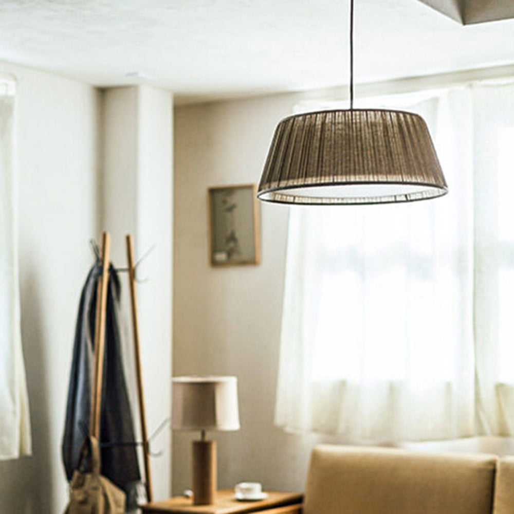 Ritta Pleated Pendant Light Wabi Sabi, Metal/Fabric, Living Room - Neutral Decor
