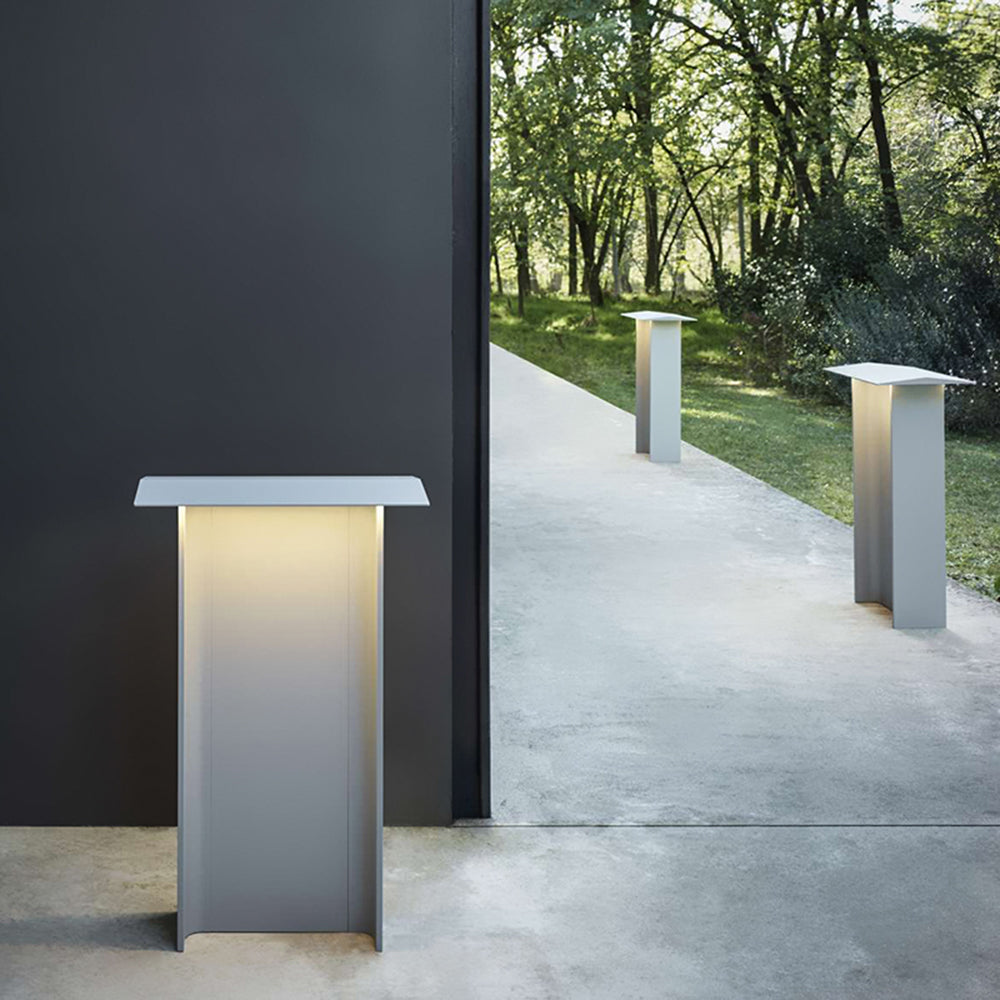 Ray Modern Metal Rectangular Solar Outdoor Path Light, Grey/Black - Neutral Decor