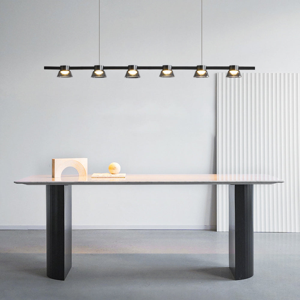 Arisha Modern Linear Metal Pendant Light,Black - Neutral Decor