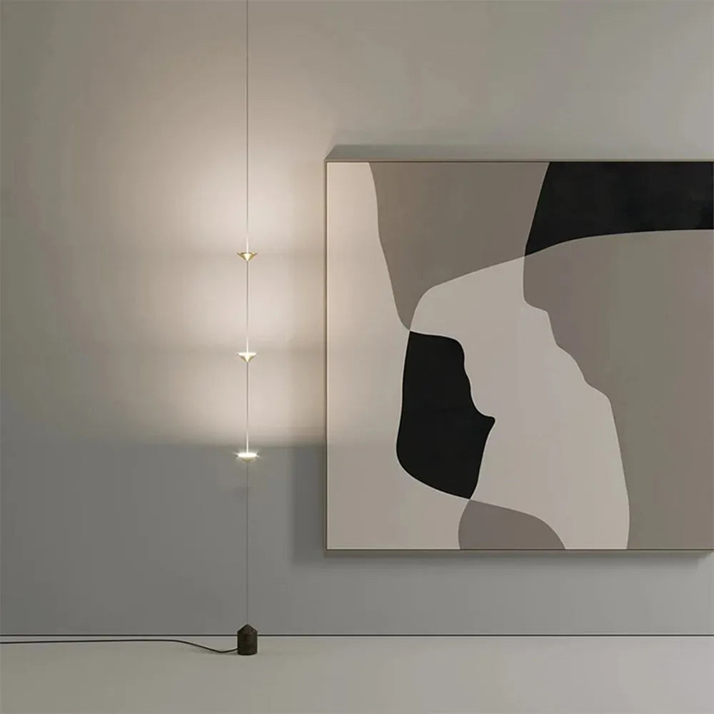 Arisha Full-Length Minimalist Linear Floor Lamp, 3 Bulbs - Neutral Decor